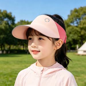조정 가능한 어린이용 UV 보호 선 바이저 스포츠 및 야외 활동을 위한 탄성 스트랩이 있는 경량 속건성 통기성 캡