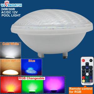 RGB 풀 빛 Par56 Luz Piscina 24W 36W 수중 Led 램프 Ip68 방수 연못 조명 12V Led 빛 할로겐 램프 교체