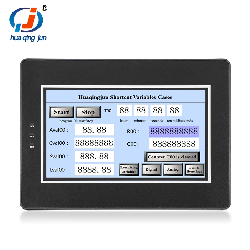 Huaqingjun TFT LCD HMI RS485 232 422 통신 DC10-30V 터치 스크린, HVAC 시스템용, 7 인치