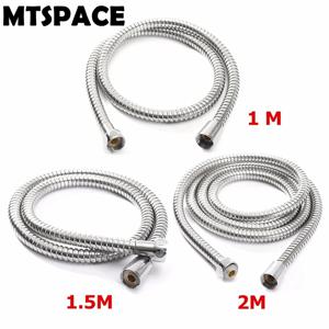 MTSPACE 고품질 1m/1.5m/2m G1/2 인치 유연한 샤워 호스 스테인레스 스틸 크롬 욕실 워터 헤드 샤워 헤드 파이프 도구