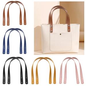 여성용 가방에 대 한 2pcs Pu 핸들 핸드백에 대 한 분리형 액세서리 실버 리벳 토트 백 핸들과 DIY 어깨 가방 스트랩