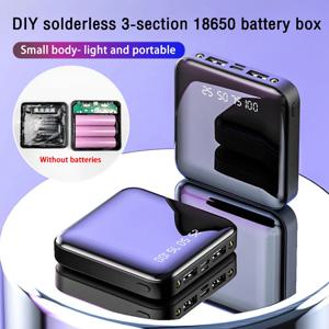 DIY 무납땜 3PCS 18650 배터리 모바일 전원 키트(디지털 배터리 보호 박스 충전 보물 케이스 포함)