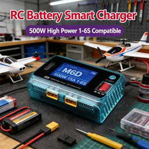 ToolkitRC M6D 500W 15A DC 듀얼 채널 미니 스마트 충전기 방전기 1-6S 리포 배터리 FPV 모델 예비 부품용