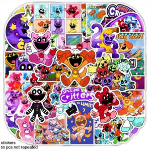 54Pcs 웃는 동물 낙서 스티커 물병 노트북 전화 자전거 수하물 케이스 스케이트 보드 어린이 성인 스티커