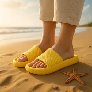 EVA 두꺼운 단독 4cm 비치 슬리퍼 구름 같은 컴포트 가정용 커플 높이 증가 실내 솔리드 컬러 여름 샌들