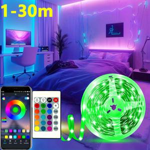 1-30m 블루투스 RGB LED 스트립 조명 TV 백라이트 USB 5V 5050 플렉시블 테이프 APP 리모컨 게임룸 휴일 장식 조명