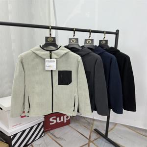 야외용 경량 보온 통기성 플리스 재킷 남성 캐주얼 스포티 후드 코트 스탠다드 핏 폴리에스터 봄 가을