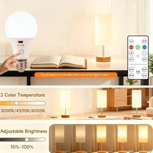 홈피쉬 RGB/3색 USB LED 전구 충전식 전구 스마트 전구 디밍 가능 E27 전구 타이머 기능 무선 배터리