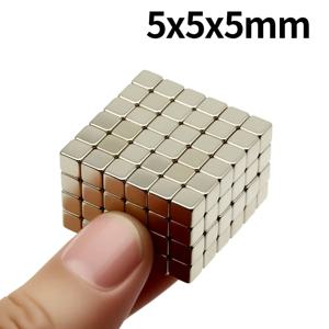 5x5x5mm 초강력 네오디뮴 자석 N35 NdfeB 영구 자석 블록 강력 자석 냉장고 자석