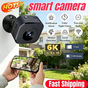 새로운 미니 6K WiFi 보안 카메라 풀 HD 감시 카메라 양방향 오디오 모션 감지 적외선 야간 투시 홈 모니터