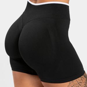 심리스 화이트 엣지 컬러 블록 요가 쇼츠 여성 하이웨이스트 힙업 운동복 짐 쇼츠 짐 러닝웨어 레깅스