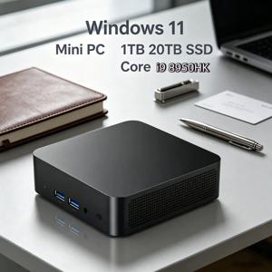 세련된 윈도우 11 프로 미니 PC 코어 i9 8950HK 32GB 램 1TB/2TB SSD 4K HD WiFi6 BT5.2 홈 게이밍 데스크탑 3년 보증 포함