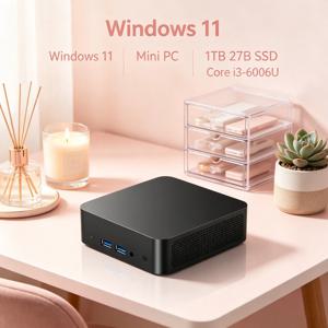 저가형 미니 게이밍 PC 코어 i3 6006U 윈도우 11 프로 32GB 램 1TB/2TB SSD BT5.2 WiFi6 4K HD 사무용 기기 3년 보증