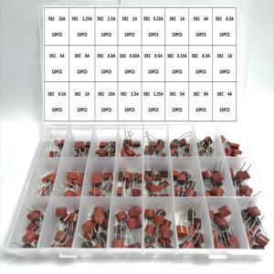240Pcs 382 392 24 값 블로우 원통형 퓨즈 0.5A 1A 1.25A 2A 3.15A 4A 5A 6.3A 8A 10A 앰프 LCD TV 전원 PCB 보험 키트