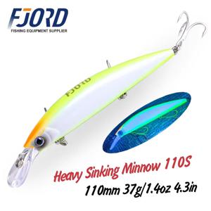FJORD 헤비 싱킹 미노우 낚시 미끼, 긴 캐스팅 바다 인공 미끼 저크베이트, 110S, 37g, 90S, 29g, 70S, 17g