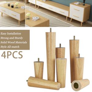 4pcs M6/M8/M10 나사 오크 가구 다리 유럽 Styls 원추형 고무 나무 소파 다리 나무 테이블 캐비닛 가구 제기 피트
