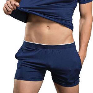 Superbody 남성용 통기성 복서 반바지, 부드러운 잠옷, 편안한 반바지, 복서 라운지 수면복