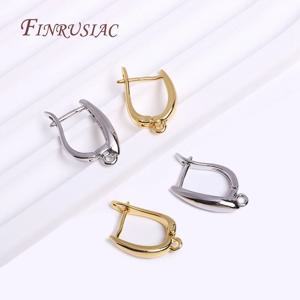 18K 진짜 금 도금 귀걸이 클라스프, 귀걸이 클라스프, DIY 귀걸이 부자재, 고급 쥬얼리 액세서리, 이어와이어 훅