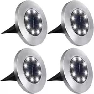 4 Pcs 8LED 태양 광 디스크 빛 야외 정원 태양 지하 조명 데크 라이트 스포트 라이트 매장 태양 Led 램프
