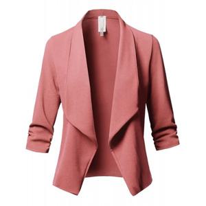 여성 솔리드 폴드 PU 가죽 버튼 턴 다운 칼라 Bodycon Working Black Blouse Tops