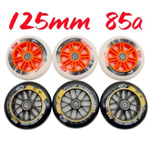 125mm 스피드 휠 125x24mm 스케이트 휠 블랙 85a pu 소재 베어링 608rs 6개/세트