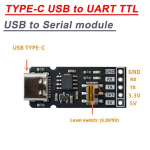 CH340N TYPE-C USB-UART TTL/USB-직렬 포트 통신 모듈 3.3V 5V 레벨 RX/TX 다운로드 디버깅 도구 브러시 라인