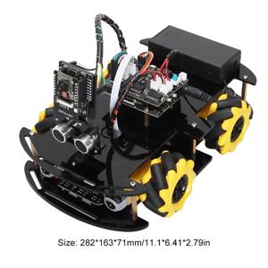 ESP32 CAM 와이파이 스마트 로봇 자동차 스타터 키트, ESP32-CAM 프로그래밍 교육 학습 TT 모터 메카넘 휠 섀시 키트, 울트라 소