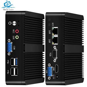 Celeron N2840/N2930/J1900/J2900을 지원하는 Helorpc 팬리스 산업용 미니 PC Windows10 2x기가비트 이더넷 4xUSB WIFI 컴퓨터