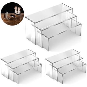 3/6/9Pcs 아크릴 디스플레이 스탠드 블라인드 박스 스토리지 선반 U 모양 경량 컵케익 홀더 디저트 디스플레이 쥬얼리 디스플레이 라이저