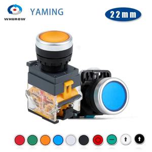 푸시 단추 스위치 LA38-11BN 장착 크기 22mm 10A 1NO 1NC 황동 실버 접점 리셋, 자동 잠금 시작 중지, 10 개