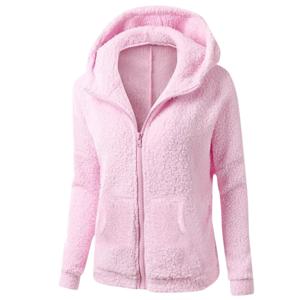 단색 맨투맨 루즈한 후드 플러시 집업 재킷, 여성 패션 상의, 2024 Ropa Mujer Juvenil