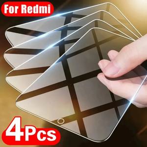 Xiaomi Redmi Note 13 12 11 10 9 9s Pro Max 13C 12C 10C 10A 9C 9A 9T 5G 화면 보호기 보호 유리 용 4Pcs 강화 유리