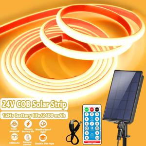 COB 태양 스트립 빛 DC 24V 조명 방수 1-5M 320LED 밀도 선형 조명 정원 장식 따뜻한/흰색