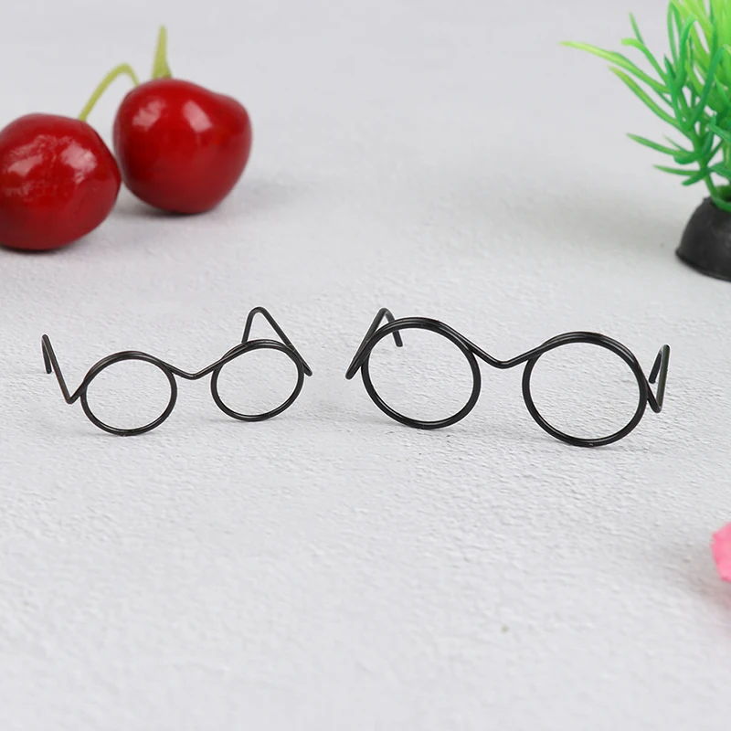 인형 30cm에 대 한 10Pcs 패션 라운드 프레임 Lensless 레트로 멋진 인형 안경
