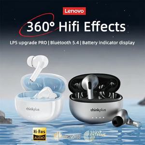 레노버 오리지널 LP5 PRO TWS 무선 블루투스 V5.4 스테레오 이어폰 긴 사용 시간 터치 이어버드 낮은 대기 시간 게임용 헤드셋 신제품