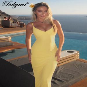 Dulzura 민소매 백리스 Bodycon 메쉬 캐미 맥시 드레스 여성 솔리드 섹시 캐주얼 롱 드레스 파티 클럽 스트리트 여름 옷