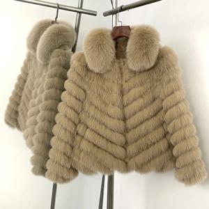 OFTBUY 긴 모피 코트 여성을위한 겨울 의류 가을 여우 모피 자켓 패션 따뜻한 리얼 모피 코트 긴 소매 streetwear 레이디