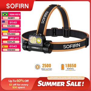 SOFIRN HS22 헤드램프 SFT25R LED 6000K 충전식 2500lm 듀얼 스위치(2700K 따뜻한 빛 포함) 멀티 캠핑 광원