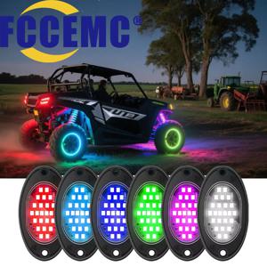 4PCS 자동차 섀시 라이트 12V LED 락 라이트 24개 고휘도 앰비언트 조명 (폴라리스 야마하 캔암 UTV ATV 오프로드 지프용)
