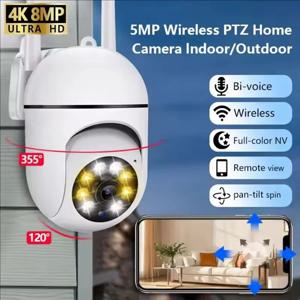 8MP Wifi 감시 카메라 PTZ 무선 IP 카메라 8배 줌 AI 인체 추적 양방향 오디오 컬러 야간 투시경 보안 카메라 CCTV