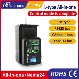 Lichuan 통합 Nema24 폐쇄 루프 모터 3Nm 3.8Nm 4.3Nm DC24V-50V 4A Ethercat/펄스/Modbus RS485/CANopen 제어 옵션