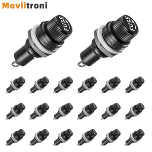 20개 패널 장착 퓨즈 홀더 5x20mm, 스크류 캡 퓨즈 홀더 250VAC/10A 125VAC/15A