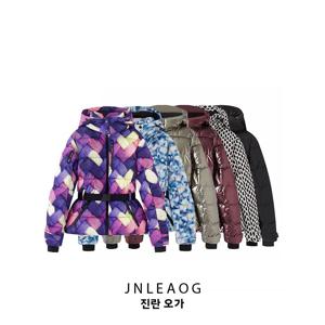 JNLEAOG 가을 새로운 유행 스트리트 스타일 여성 다운 코튼 자켓 긴 소매 후드 다목적 세련된 스노우 시리즈 코트