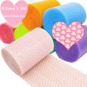 0.2mm X 5M 하트 버퍼 버블 랩 종이 버블 백 선물 빈티지 포장 폼 롤 포장용 파우치 QPD01
