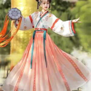 Hanfu 드레스 코스프레 의상 여성 의류를위한 중국 전통 의류 빈티지 파티 요정 드레스 인쇄 민족 스타일 무대