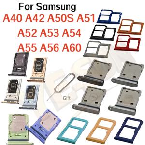 삼성 갤럭시 A40 A42 A50S A51 A52 A53 A54 A55 A56 A60 SIM 카드 트레이 드로어 홀더 듀얼 슬롯 교체 부품