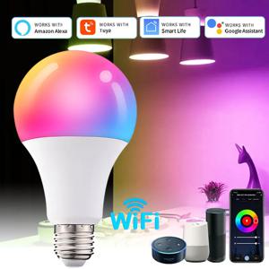 Tuya 스마트 WiFi LED 전구 E27 10W 15W 20W AC 220V 110V LED 램프 스마트 라이프 APP 음성 제어는 Alexa Google 홈과 함께 작동합니다.