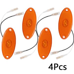 2/4개 RV 12V 앰버 타원형 LED 사이드 마커 램프 라이트 카라반 모터홈용 조콘 SMLR 2012 내구성 LED 사이드 마커 라이트 부품