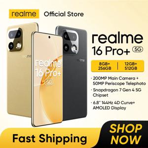 [신제품 출시] realme 16 Pro Plus 스마트폰 NFC 스냅드래곤 7 Gen 4 칩셋 7000mAh 배터리 80W 충전 200MP 카메라 6.8인치 144Hz