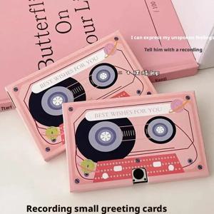 음성 녹음 가능 인사 카드 60초 녹음 시간 메시지 녹음기 카세트 녹음 음성 테이프 인사 카드